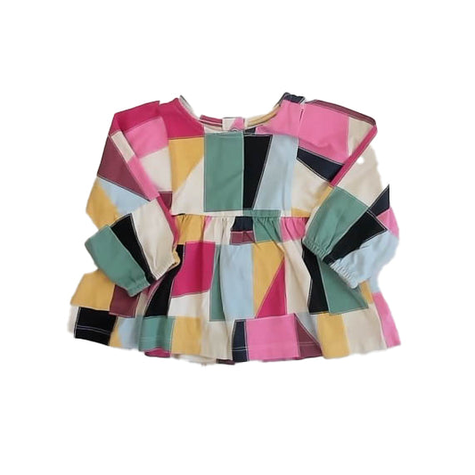 Tea Collection Girls Ivory Multi Long Sleeve Shirt Size: 6-9 Months Ivory Multi