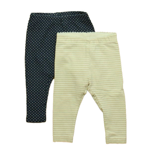 Tea Girls Ivory | Navy Leggings Size: 3-6 Months