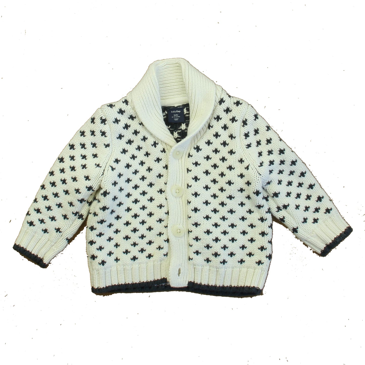 Janie and Jack Boys Ivory | Navy Cardigan Size: 6-12 Months Ivory | Navy