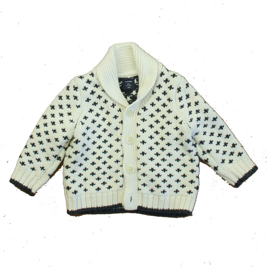 Janie and Jack Boys Ivory | Navy Cardigan Size: 6-12 Months Ivory | Navy
