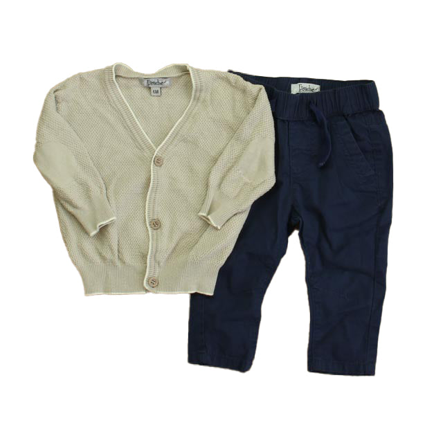 Frenchie Boys Ivory | Navy Apparel Sets Size: 6 Months