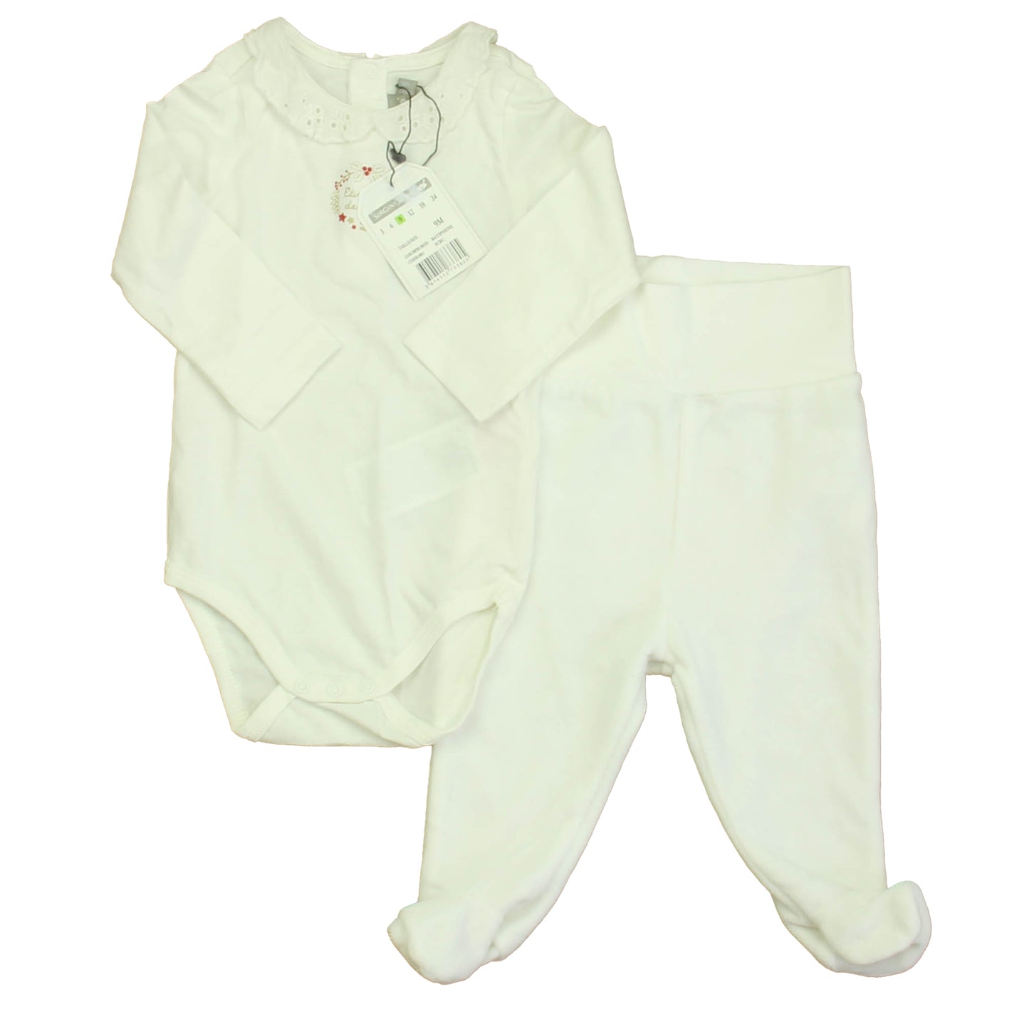 Sergent Major Girls Ivory Noel Apparel Sets Size: 6-9 Months