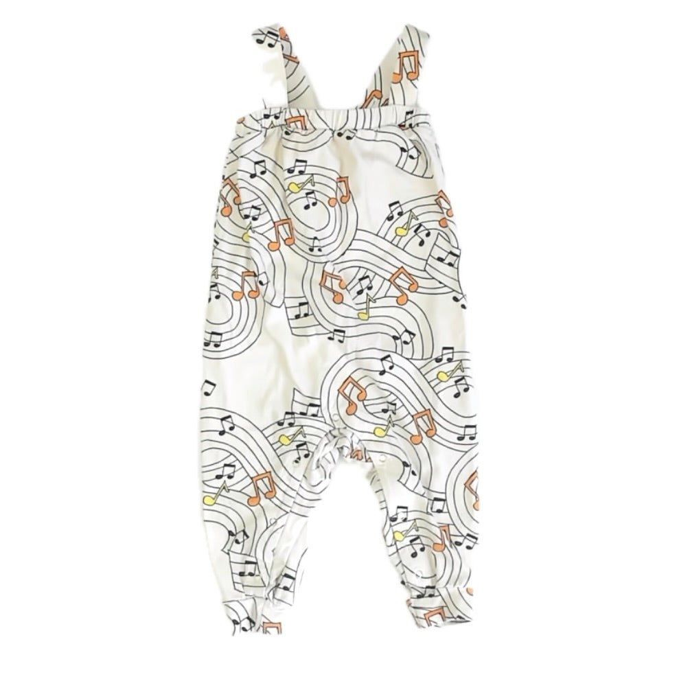 Mini Rodini Girls Ivory Notes Romper Size: 4-9 Months Ivory Notes