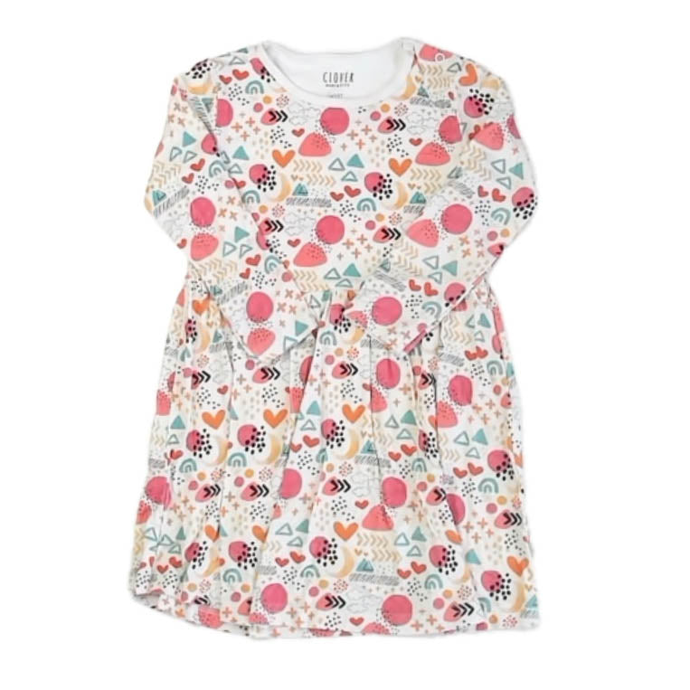 Clover Girls Ivory | Orange Dress Size: 4-5T Ivory | Orange