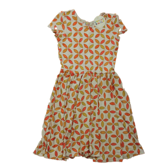 Dot Dot Smile Girls Ivory | Orange Dress Size: 7 Years