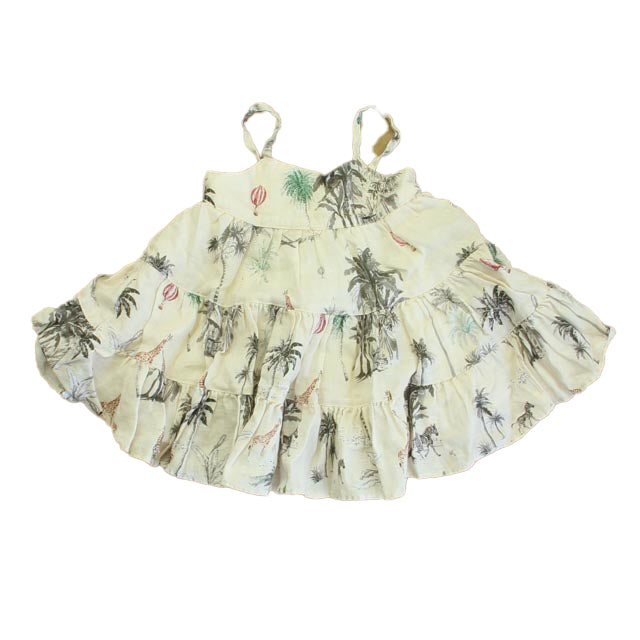 Banana Republic Girls Ivory Palm Trees Dress Size: 0-3 Months Ivory Palm Trees