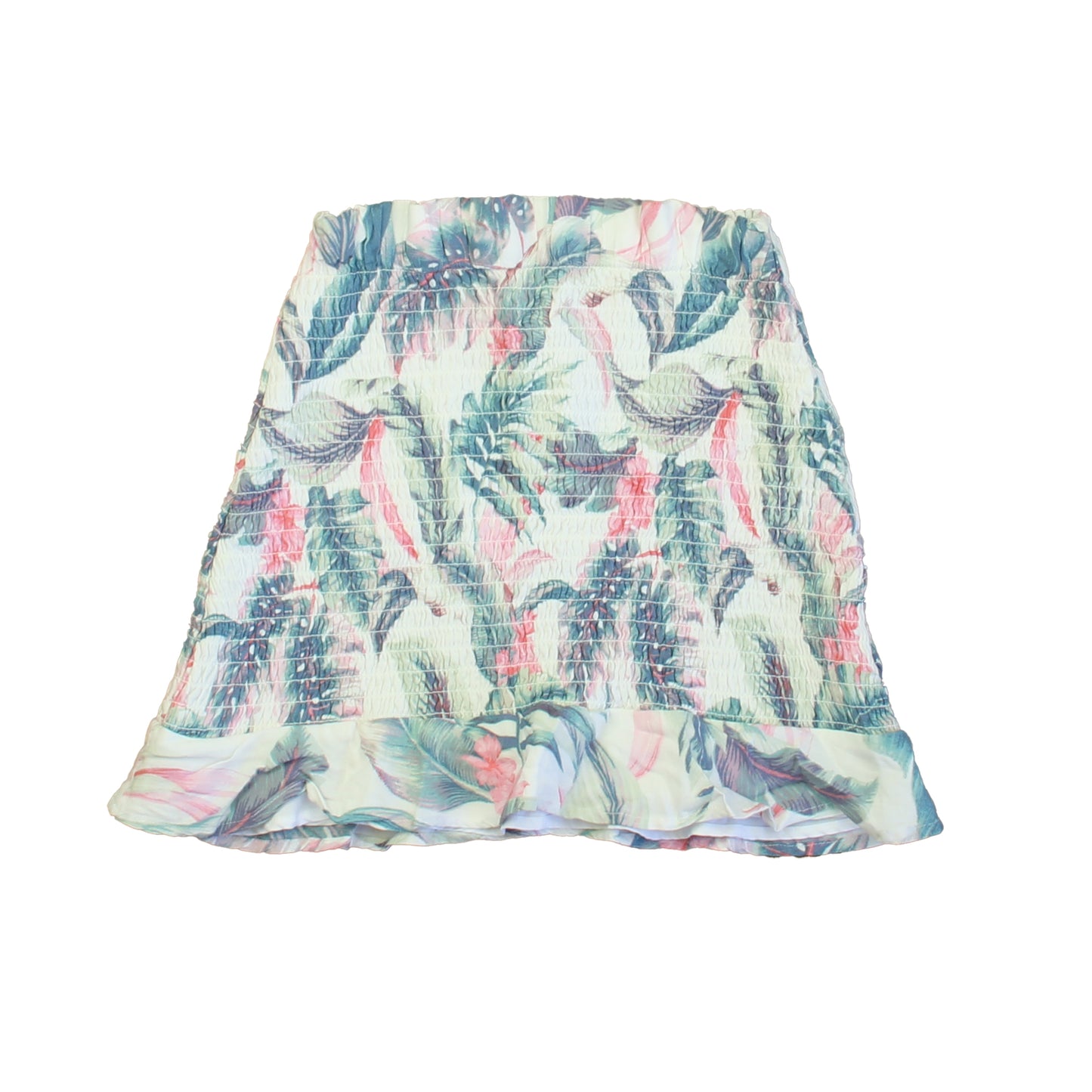 Abercrombie Girls Ivory | Pink | Blue Floral Skirt Size: 11-12 Years