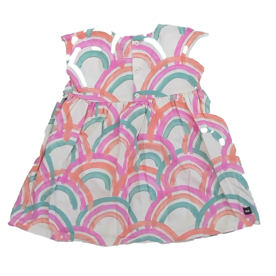 Tea Collection Girls Ivory | Pink | Blue Dress Size: 18-24 Months Ivory | Pink | Blue