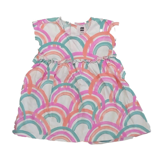Tea Collection Girls Ivory | Pink | Blue Dress Size: 18-24 Months Ivory | Pink | Blue