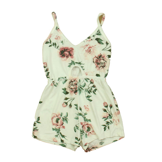 Bailey's Blossoms Girls Ivory | Pink Floral Romper Size: 4T