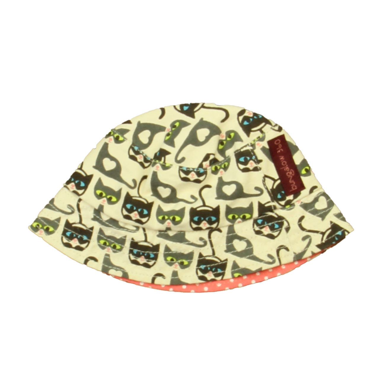 Bungalow Girls Ivory | Pink | Gray Cats Hat Size: 2T Ivory | Pink | Gray Cats