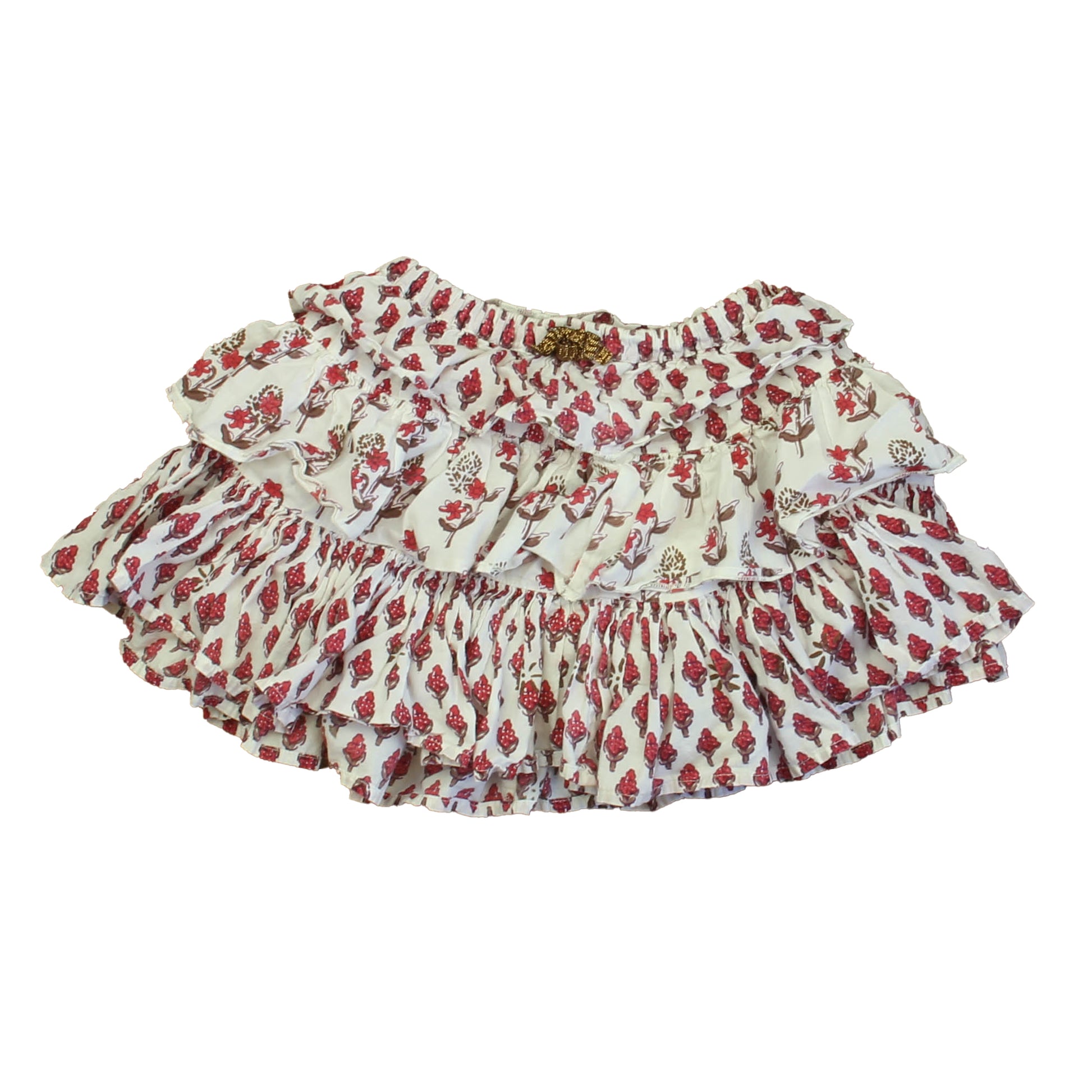 Pink Chicken Girls Ivory | Pink | Purple Floral Skirt Size: 2T Ivory | Pink | Purple Floral