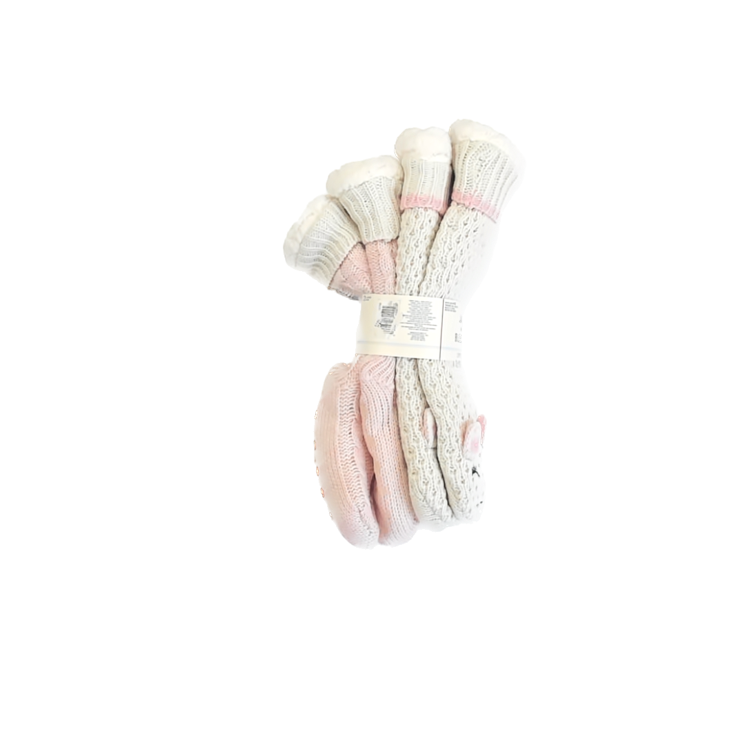 Jane and Bleeker Girls Ivory | Pink Slippers Size: Shoe Size 4-10 Ivory | Pink