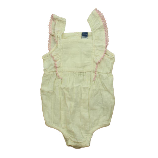 Old Navy Girls Ivory | Pink Romper Size: 12-18 Months