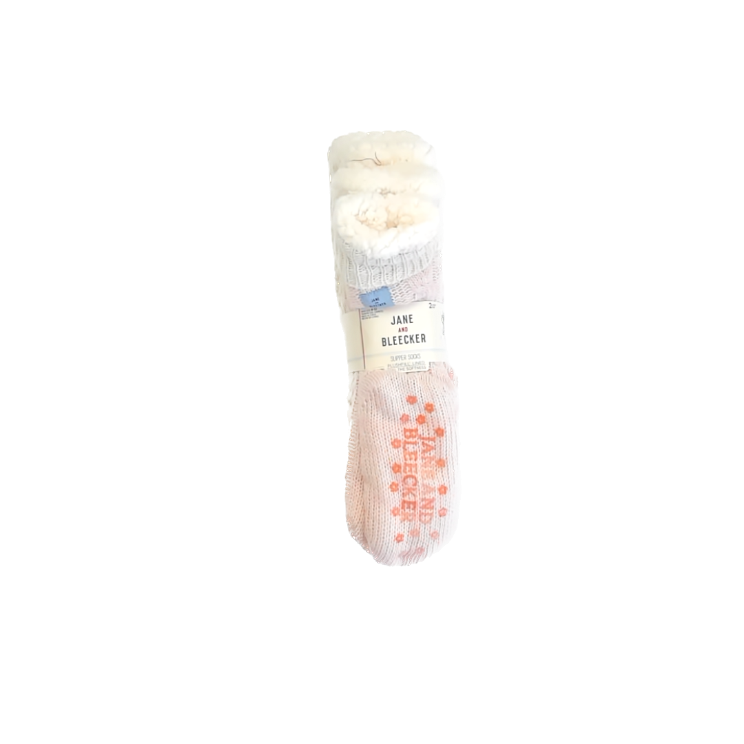 Jane and Bleeker Girls Ivory | Pink Slippers Size: Shoe Size 4-10 Ivory | Pink