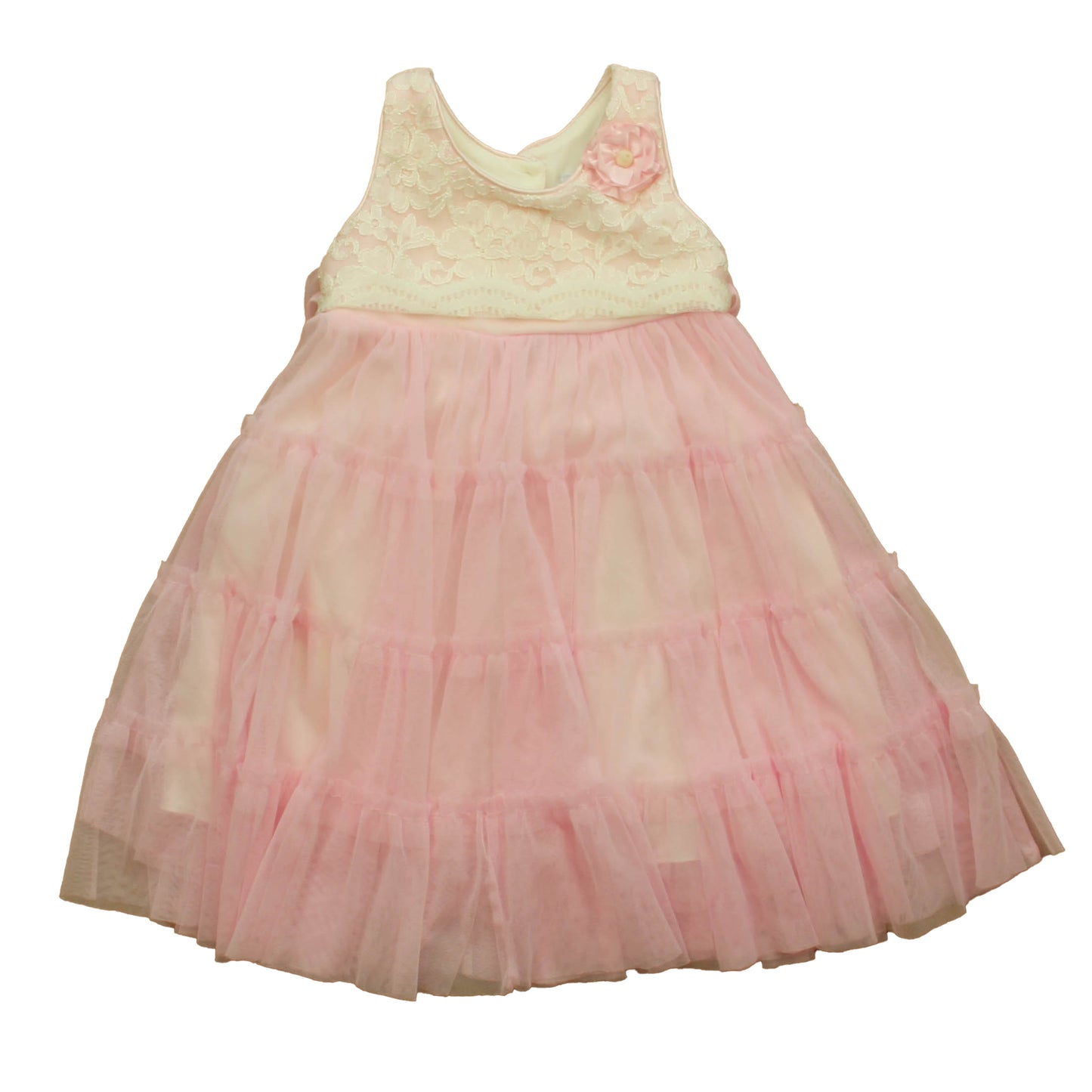 Jona Michelle Girls Ivory | Pink Dress Size: 2T Ivory | Pink