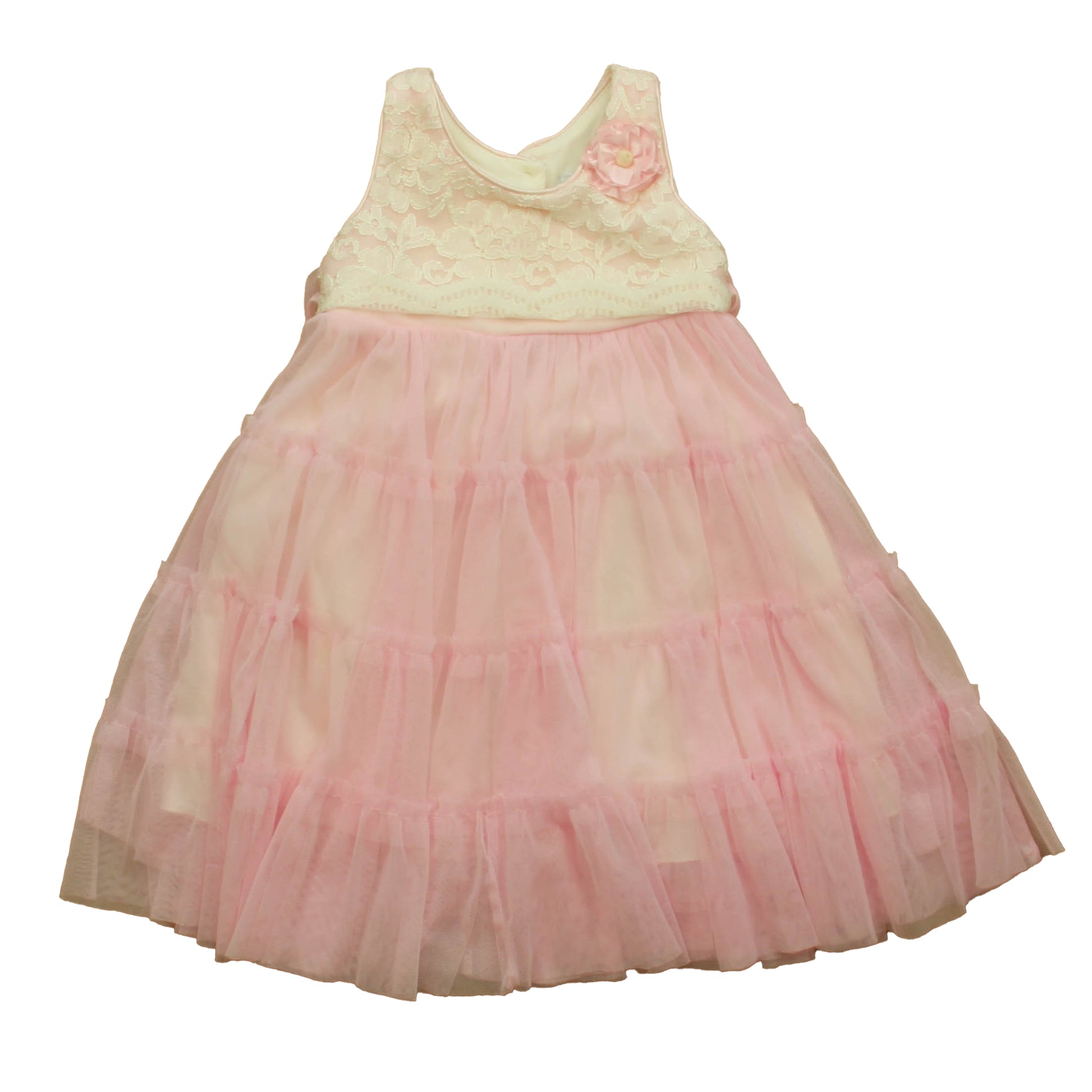 Jona Michelle Girls Ivory | Pink Dress Size: 2T Ivory | Pink