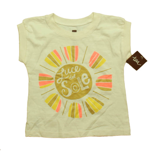 Tea Girls Ivory | Pink Short Sleeve Shirt Size: 2-3T Ivory | Pink