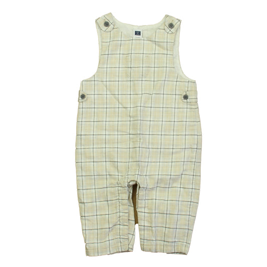 Janie and Jack Boys Ivory Plaid Romper Size: 3-6 Months Ivory Plaid