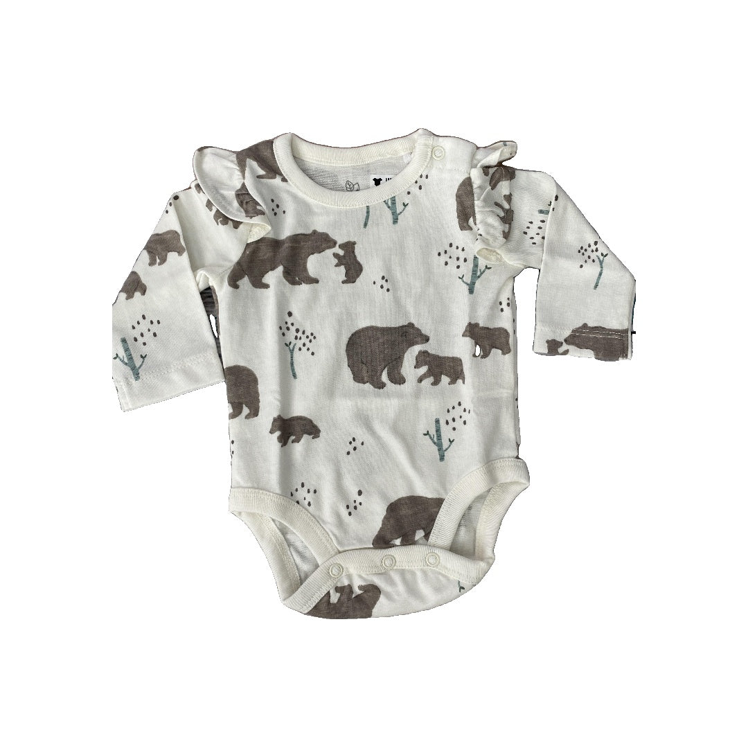Oliver & Rain Girls Ivory | polar bears Onesie Size: Newborn Ivory | polar bears