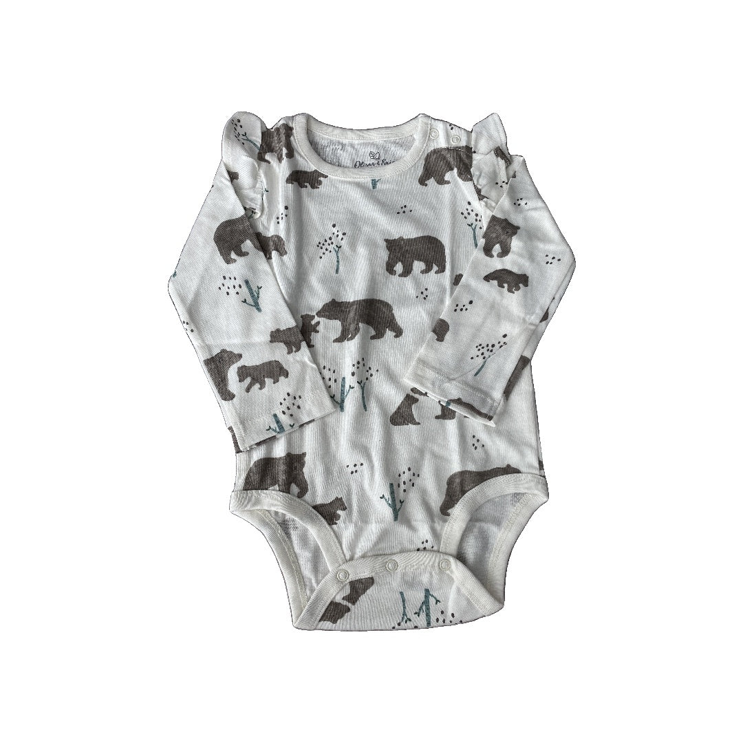 Oliver & Rain Girls Ivory | polar bears Onesie Size: 12M Ivory | polar bears