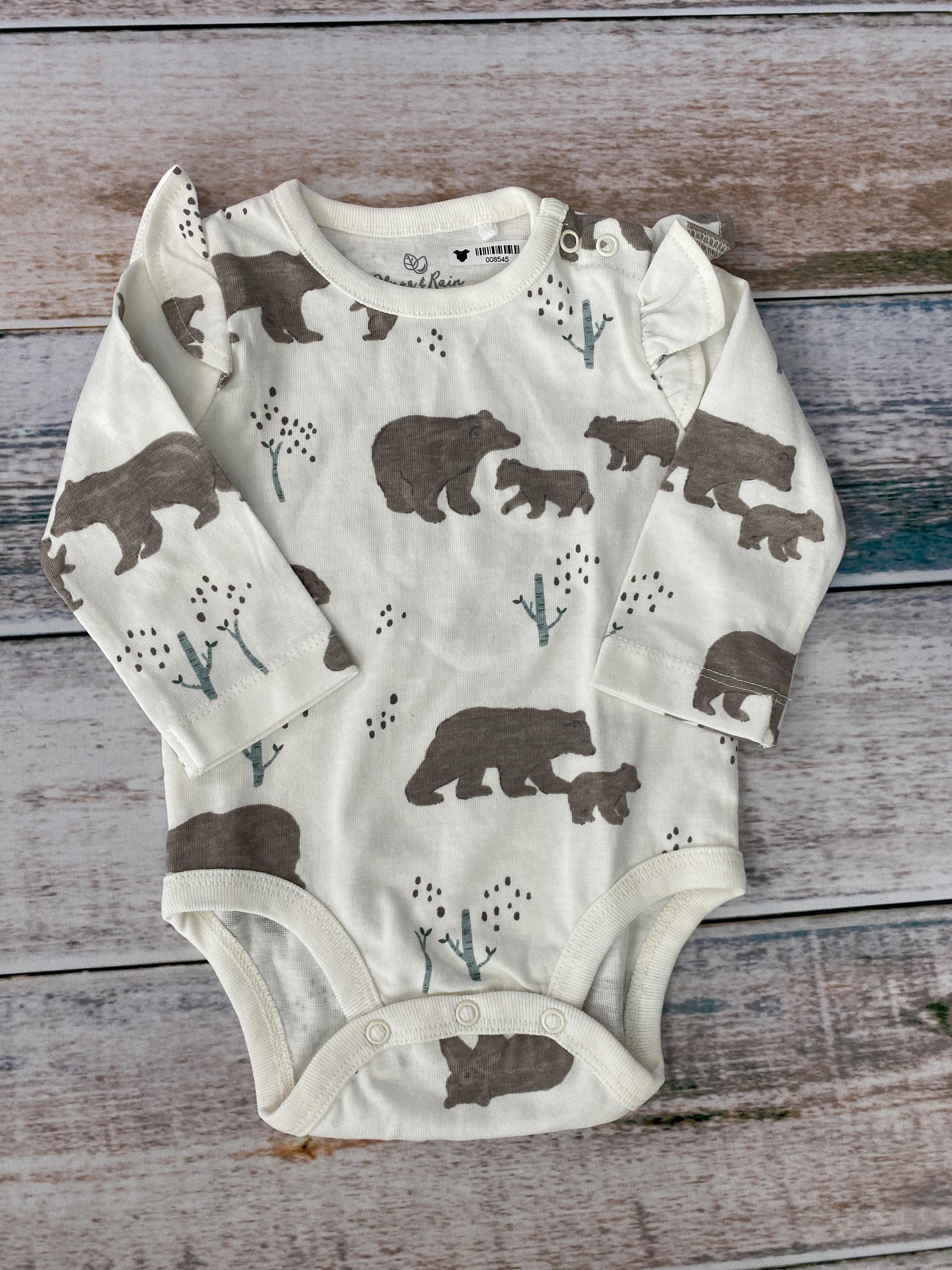 Oliver & Rain Girls Ivory | polar bears Onesie Size: 3 months Ivory | polar bears