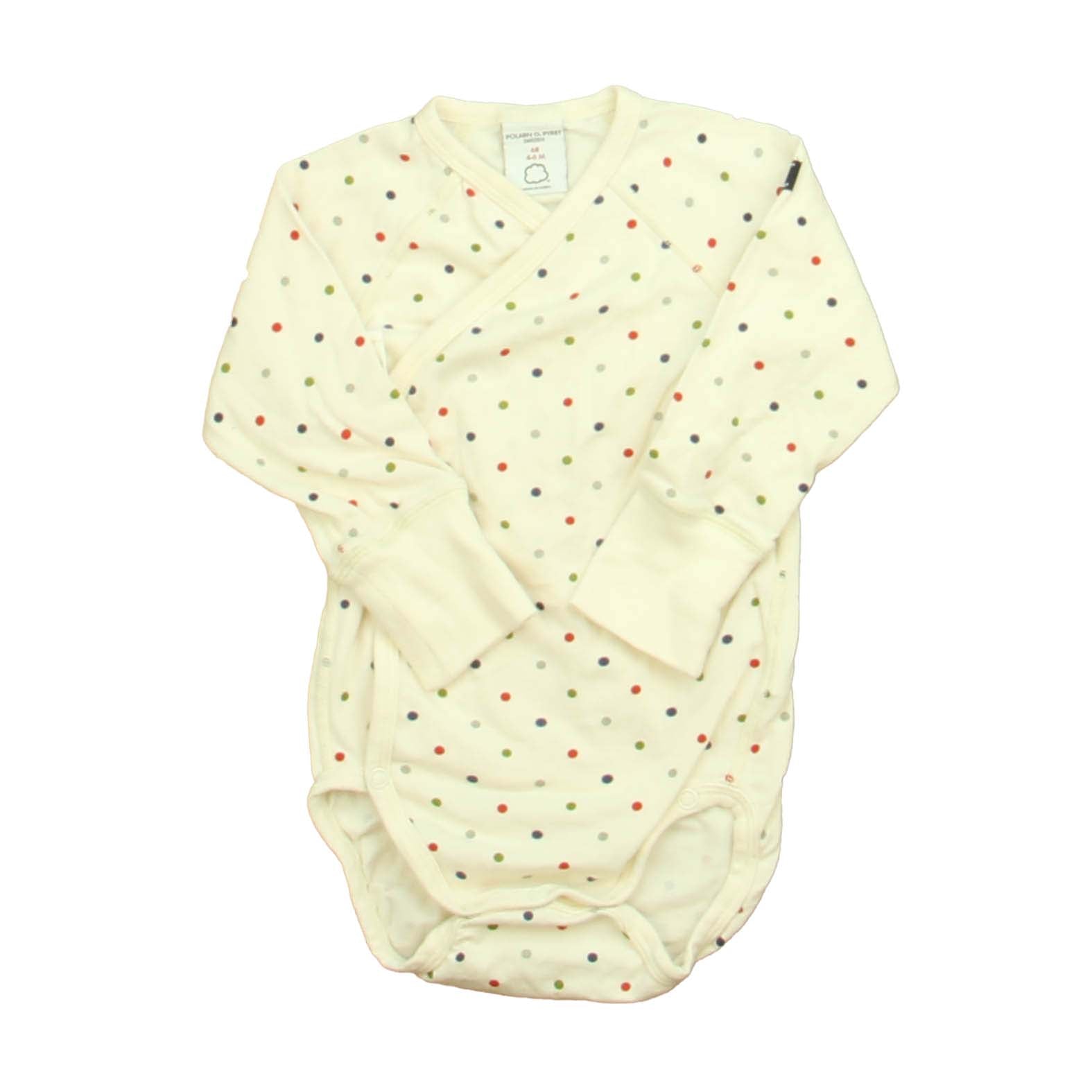 Polarn O. Pyret Unisex Ivory Polka Dots Onesie Size: 4-6 Months Ivory Polka Dots