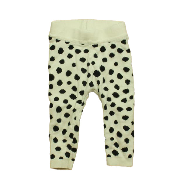 Hanna Andersson Girls Ivory Polka Dots Leggings Size: 6-12 Months