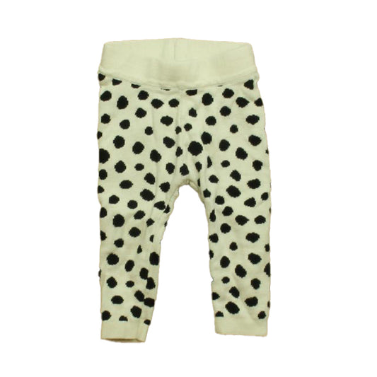Hanna Andersson Girls Ivory Polka Dots Leggings Size: 6-12 Months