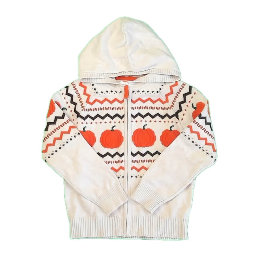 Gymboree Girls Ivory Pumpkins Cardigan Size: 6 Years Ivory Pumpkins