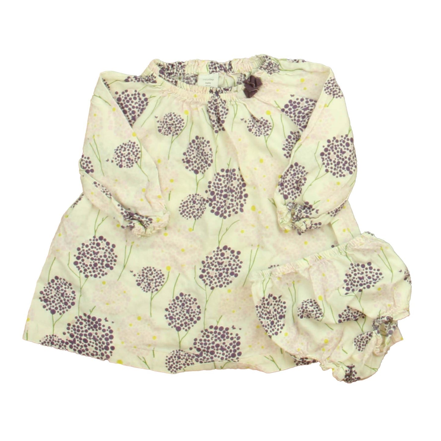 Gap Girls Ivory | Purple Dress Size: 12-18 Months Ivory | Purple
