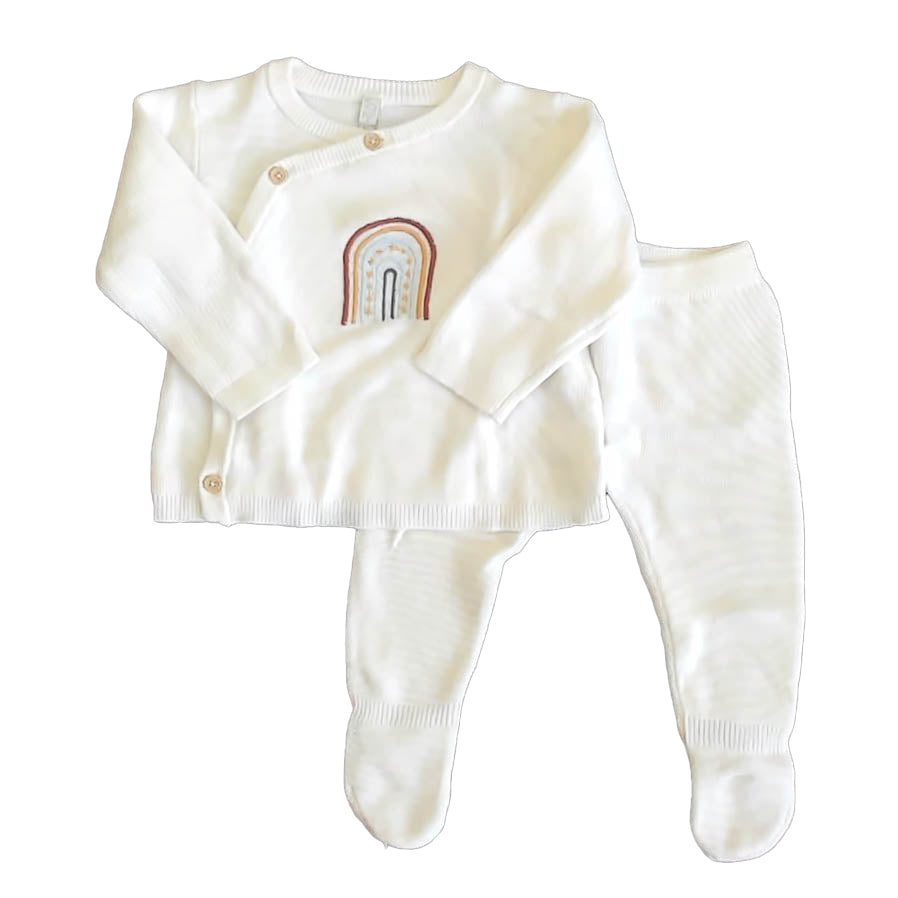 Losan Unisex Ivory Rainbow Apparel Sets Size: 1-6 Months Ivory Rainbow