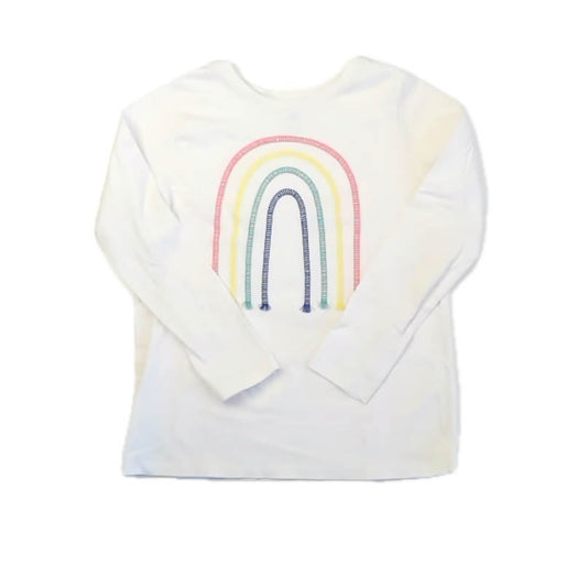 Tea Collection Girls Ivory Rainbow Long Sleeve T-Shirt Size: 12 Years Ivory Rainbow