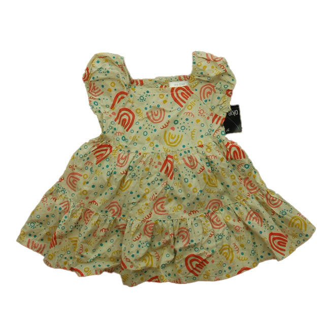 Okie Dokie Girls Ivory Rainbows Dress Size: 18 Months