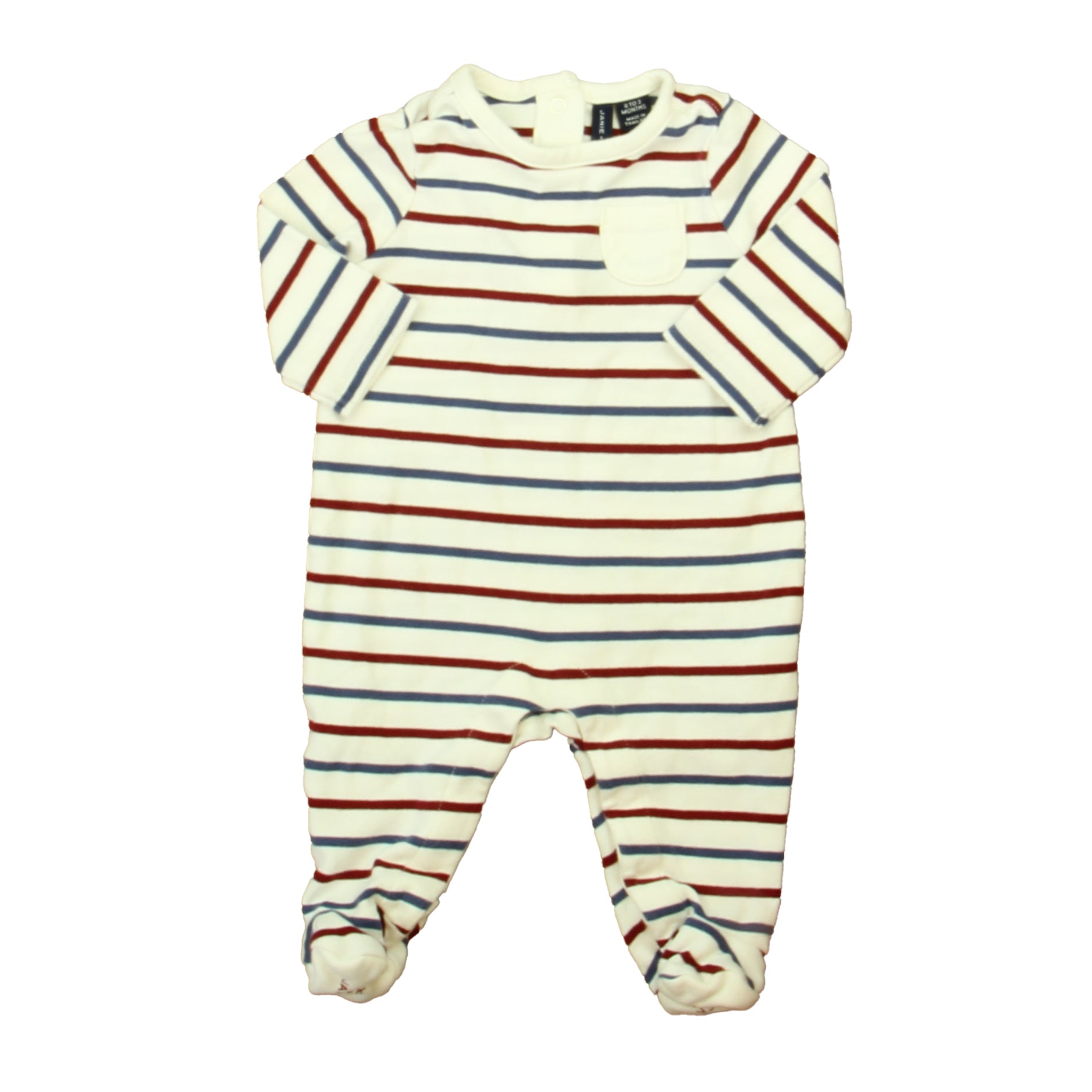 Janie and Jack Boys Ivory | Red | Blue Long Sleeve Outfit Size: 0-3 Months Ivory | Red | Blue