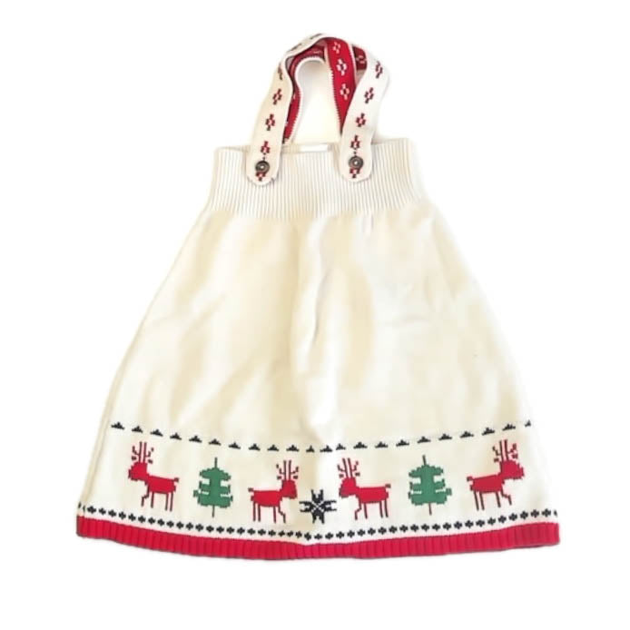 Hanna Andersson Girls Ivory | Red Jumper Size: 3T Ivory | Red