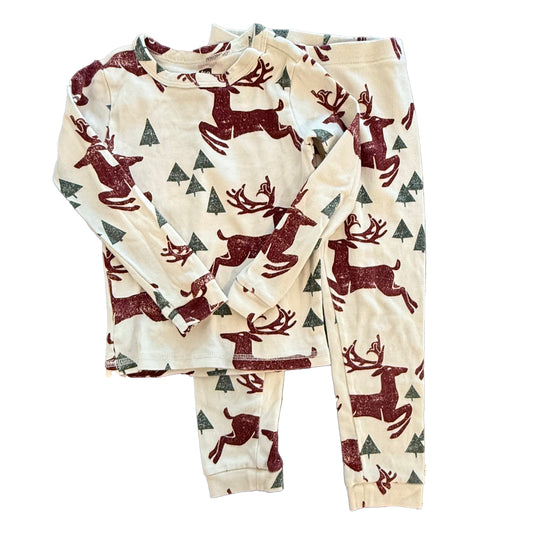 Tea Collection Boys Ivory Reindeers 2-piece Pajamas Size: 4T Ivory Reindeers