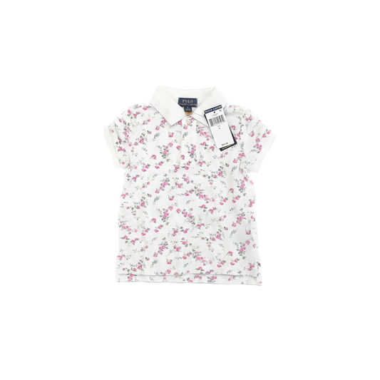 Ralph Lauren Girls Ivory Roses Polo Shirt Size: 5T Ivory Roses