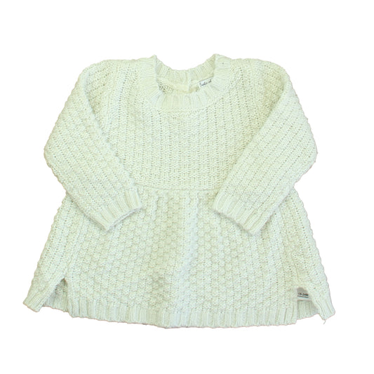 Splendid Girls Ivory | Silver Sweater Dress Size: 18-24 Months Ivory | Silver