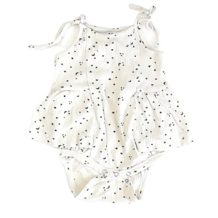 Kate Quinn Girls Ivory Stars Romper Size: 12-18 Months Ivory Stars