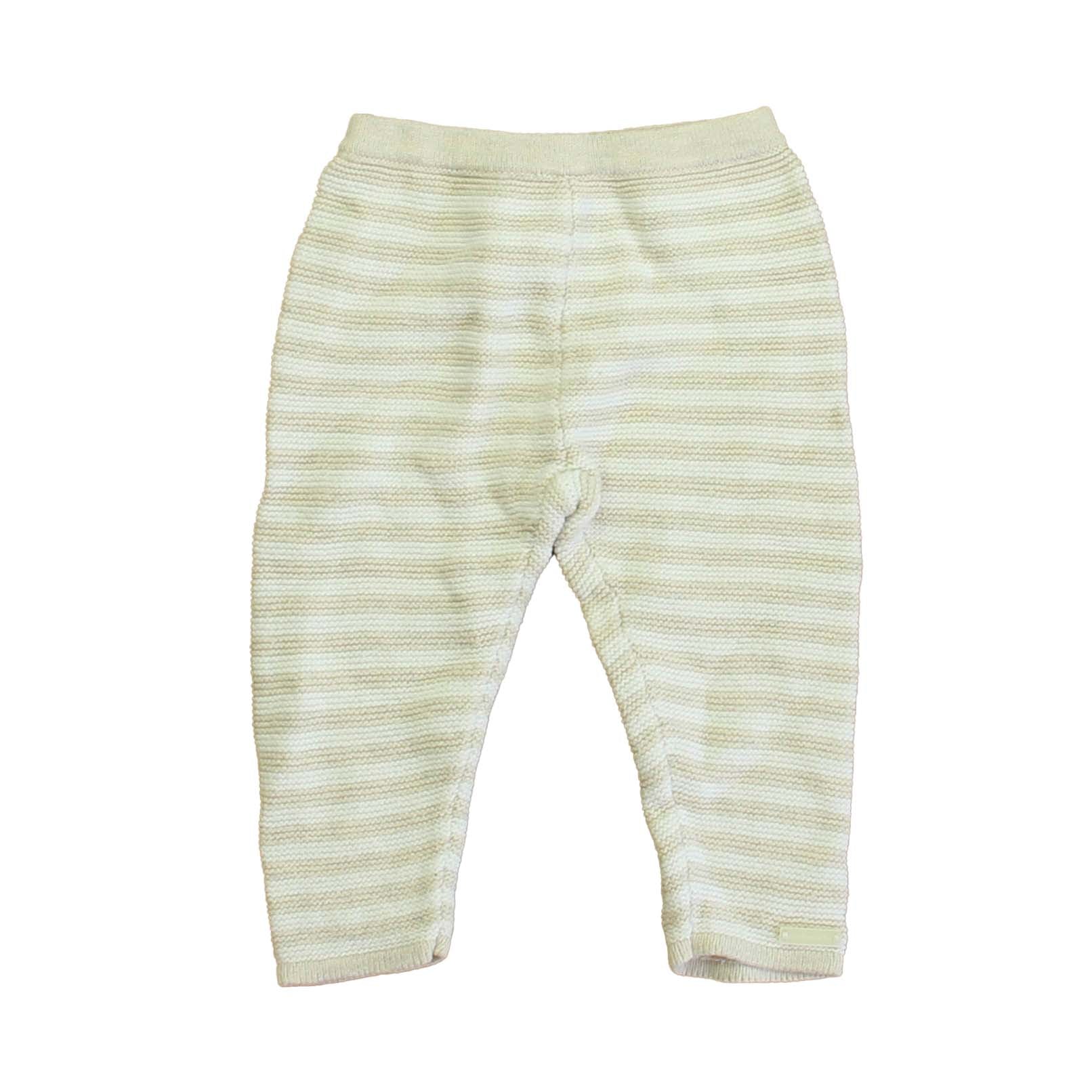 Janie and Jack Unisex Ivory Stripe Leggings Size: 6-12 Months Ivory Stripe