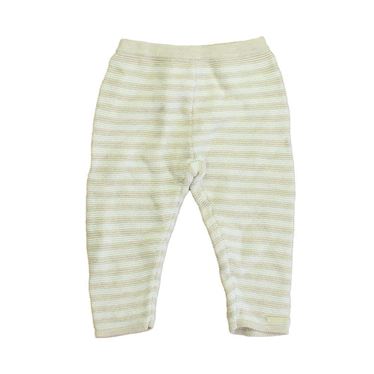 Janie and Jack Unisex Ivory Stripe Leggings Size: 6-12 Months Ivory Stripe