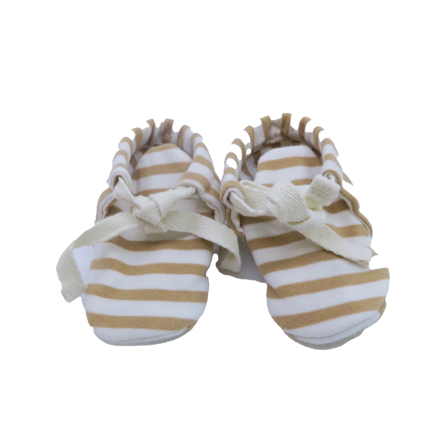 Quincy Mae Unisex Ivory Stripe Booties Size: 0-3 Months Ivory Stripe