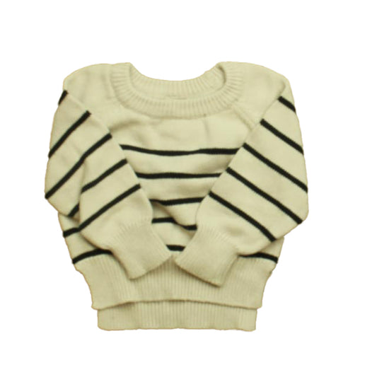 Little Bipsy Unisex Ivory Stripe Sweater Size: 0-3 Months