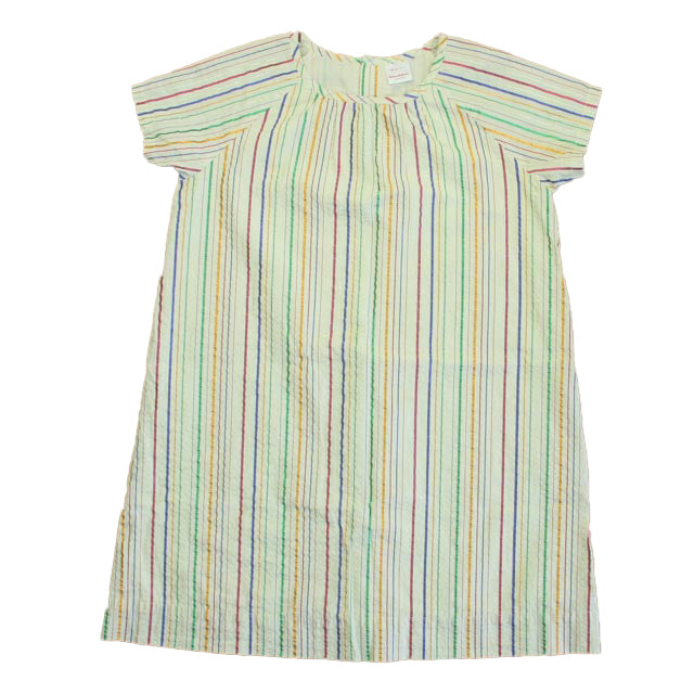 Hanna Andersson Girls Ivory Striped Dress Size: 12 Years