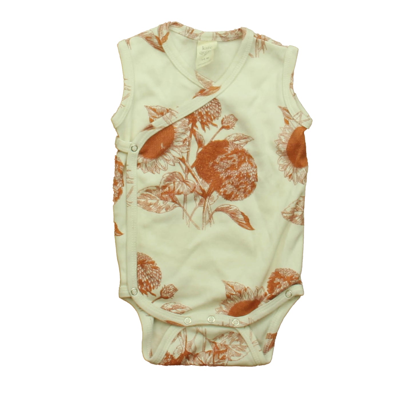 Kate Quinn Unisex Ivory Sunflower Onesie Size: 3-6 Months Ivory Sunflower