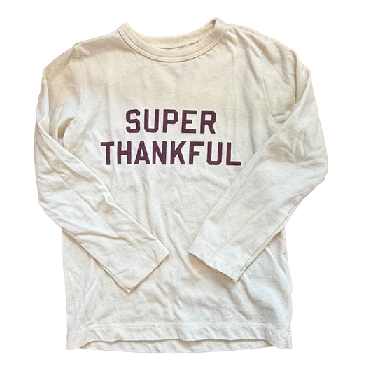 Crewcuts Boys Ivory Thankful Long Sleeve T-Shirt Size: 2-3T Ivory Thankful