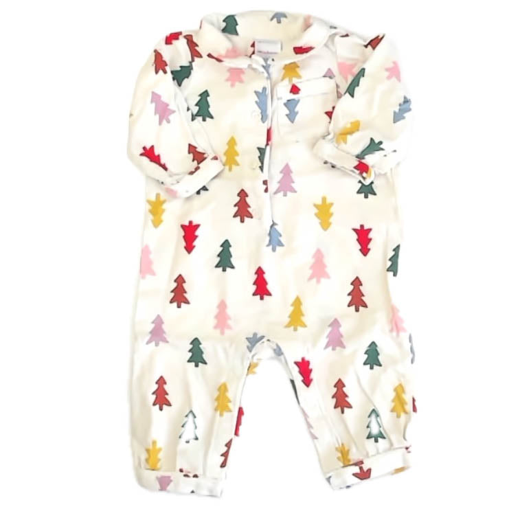 Hanna Andersson Boys Ivory Trees Long Sleeve Outfit Size: 6-9 Months Ivory Trees