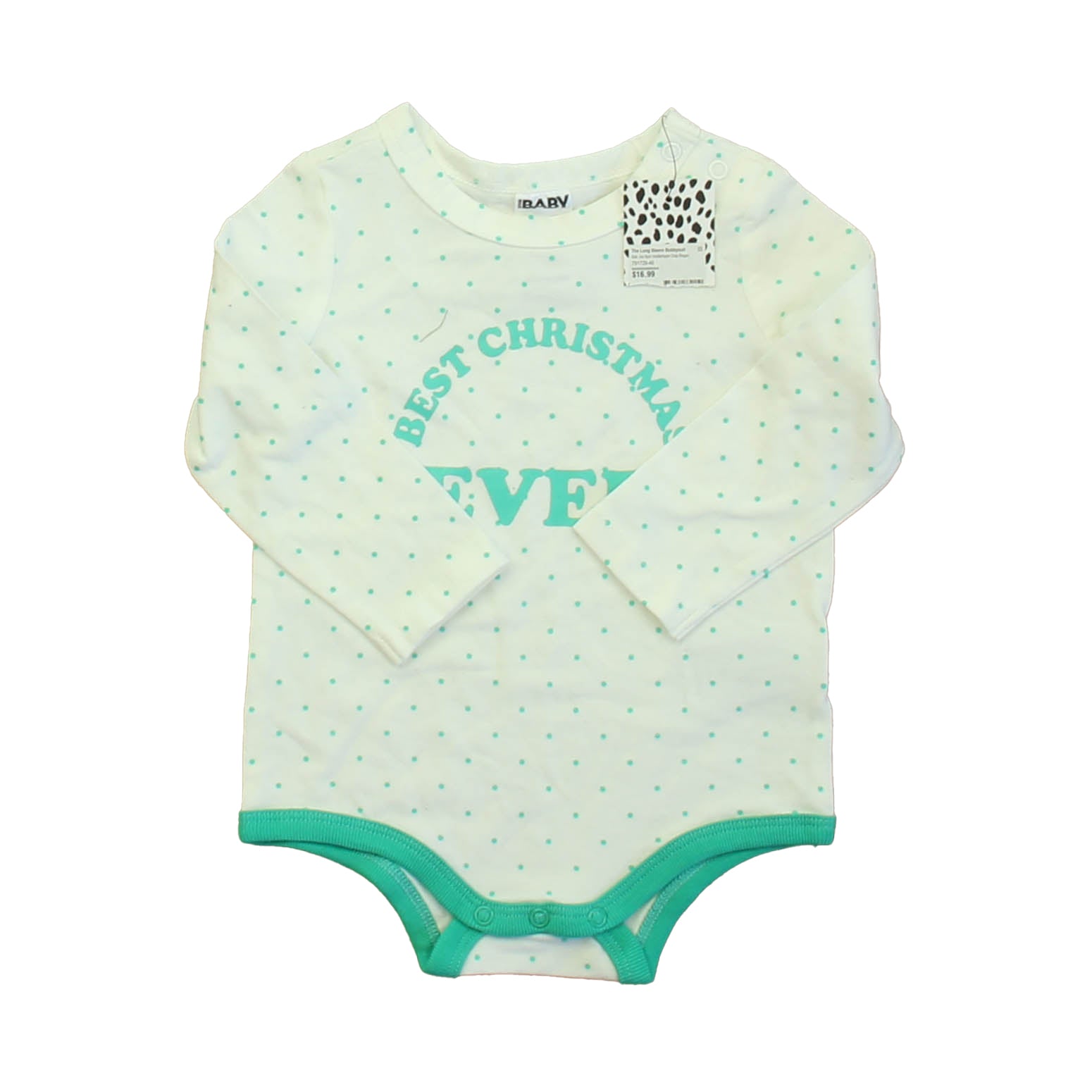 Cotton On Unisex Ivory | Turquoise Onesie Size: 6-12 Months Ivory | Turquoise