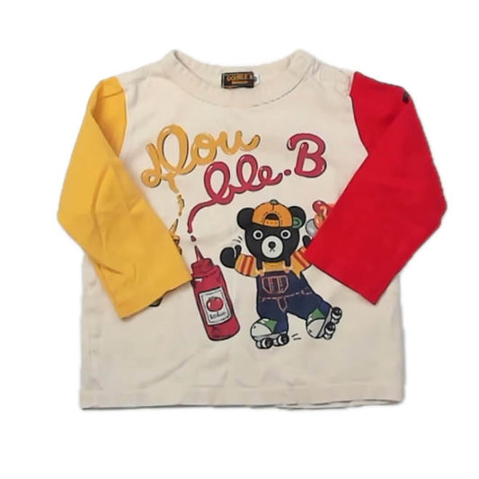 Miki House Boys Ivory | Yellow | Red Long Sleeve T-Shirt Size: 3T Ivory | Yellow | Red
